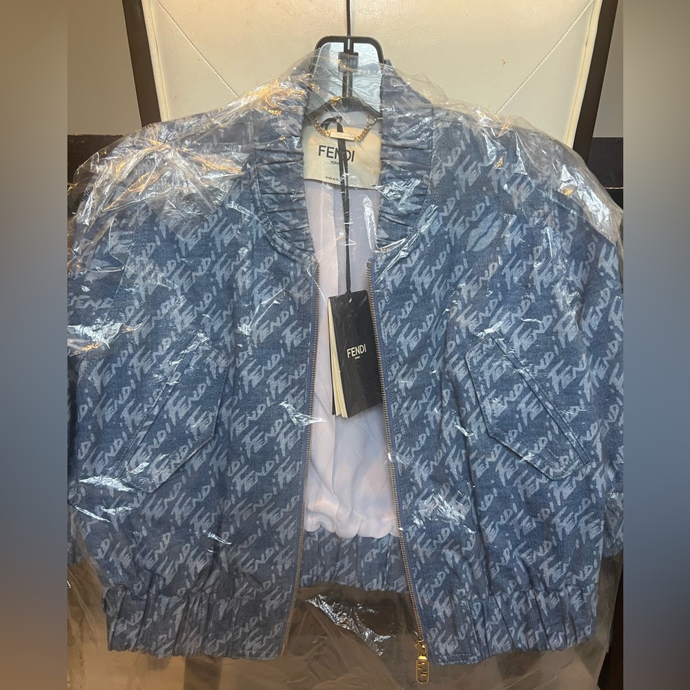Brand new never worn vintage Fendi blue Jean jacket